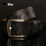 HREECOW Designer Belts Men High Quality Male Belt Split Leather Strap Luxury Famous Brand Crocodile Pin Buckle Ceinture Homme