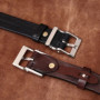 Men Belt Genuine Leather for Men's High Quality Stainless Steel Buckle Jeans Cowskin Casual Belts Cowboy Waistband Male Designer