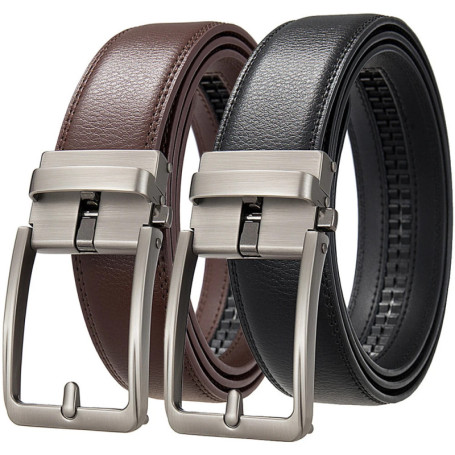 Men's Leather Belts Fashion Automatic Buckle Cowskin Male Belts Luxury Designer Black Brown 3.5cm