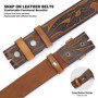 Genuine Leather Vintage Belt No Buckle Embossed Cowhide Without Buckle Men Strap Male Western Cowboy Belts