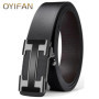 OYIFAN Top Quality Men's Genuine Leather Belt Men Leather Belts Size 105-160cm Automatic Belt Leather Belt for Men