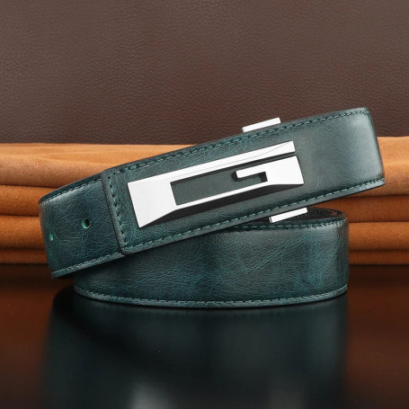 G letter belts men slide buckle designer luxury famous brand cowhide High Quality young boys fancy jeans Waistband green