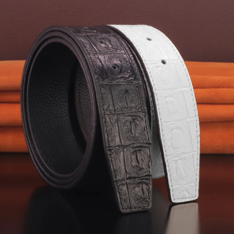 Blakc belts men without buckle slide buckle belts luxury brand 3.8cm wide genuine leather pin buckle waist strap Waistband P44