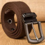 Men Weave Canvas Belt 2022 Mens Workout Waist Belt Knitted Canvas Belt Male Canvas Strap Casual Jeans Belt Pin Buckle Lengthen
