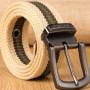 Men Weave Canvas Belt 2022 Mens Workout Waist Belt Knitted Canvas Belt Male Canvas Strap Casual Jeans Belt Pin Buckle Lengthen