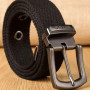 Men Weave Canvas Belt 2022 Mens Workout Waist Belt Knitted Canvas Belt Male Canvas Strap Casual Jeans Belt Pin Buckle Lengthen