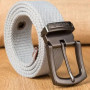 Men Weave Canvas Belt 2022 Mens Workout Waist Belt Knitted Canvas Belt Male Canvas Strap Casual Jeans Belt Pin Buckle Lengthen