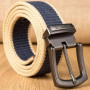 Men Weave Canvas Belt 2022 Mens Workout Waist Belt Knitted Canvas Belt Male Canvas Strap Casual Jeans Belt Pin Buckle Lengthen