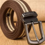 Men Weave Canvas Belt 2022 Mens Workout Waist Belt Knitted Canvas Belt Male Canvas Strap Casual Jeans Belt Pin Buckle Lengthen