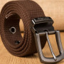 Men Weave Canvas Belt 2022 Mens Workout Waist Belt Knitted Canvas Belt Male Canvas Strap Casual Jeans Belt Pin Buckle Lengthen