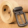 Men Weave Canvas Belt 2022 Mens Workout Waist Belt Knitted Canvas Belt Male Canvas Strap Casual Jeans Belt Pin Buckle Lengthen