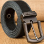 Men Weave Canvas Belt 2022 Mens Workout Waist Belt Knitted Canvas Belt Male Canvas Strap Casual Jeans Belt Pin Buckle Lengthen