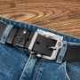 BISONDENIM Luxury Designer Belts for Men Vintage Cow Spilt Genuine Leather Pin Buckle Waist Strap Belt for Jeans High Quality
