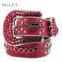 Designer Belt Bb Belts Fashion Luxury Mens Belt and Lady Belt Leather Decorated with Colorful Diamonds Chain 3.8 Cm