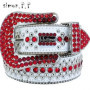 Designer Belt Bb Belts Fashion Luxury Mens Belt and Lady Belt Leather Decorated with Colorful Diamonds Chain 3.8 Cm