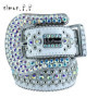 Designer Belt Bb Belts Fashion Luxury Mens Belt and Lady Belt Leather Decorated with Colorful Diamonds Chain 3.8 Cm