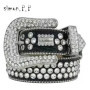 Designer Belt Bb Belts Fashion Luxury Mens Belt and Lady Belt Leather Decorated with Colorful Diamonds Chain 3.8 Cm