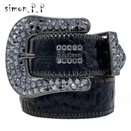 Designer Belt Bb Belts Fashion Luxury Mens Belt and Lady Belt Leather Decorated with Colorful Diamonds Chain 3.8 Cm
