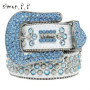 Designer Belt Bb Belts Fashion Luxury Mens Belt and Lady Belt Leather Decorated with Colorful Diamonds Chain 3.8 Cm