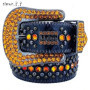 Designer Belt Bb Belts Fashion Luxury Mens Belt and Lady Belt Leather Decorated with Colorful Diamonds Chain 3.8 Cm