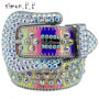 Designer Belt Bb Belts Fashion Luxury Mens Belt and Lady Belt Leather Decorated with Colorful Diamonds Chain 3.8 Cm