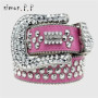 Designer Belt Bb Belts Fashion Luxury Mens Belt and Lady Belt Leather Decorated with Colorful Diamonds Chain 3.8 Cm