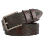 Men's carve pattern Genuine Leather Belt pin buckle waistband Pure Cowhide Jeans Vintage Punk Luxury Fashion High-grade belt