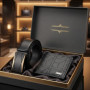 2pcs Fashion High Quality Men's Belt Wallet Set Simple Men's Business Belt Accessories Trendy Men's Birthday Gifts