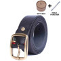 Vintage Genuine Leather Men's Belt With Solid Brass Buckle, Handmade Casual Pin Buckle Thickened Italian Cowhide With Gift Box