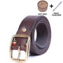 Vintage Genuine Leather Men's Belt With Solid Brass Buckle, Handmade Casual Pin Buckle Thickened Italian Cowhide With Gift Box