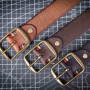 Vintage Genuine Leather Men's Belt With Solid Brass Buckle, Handmade Casual Pin Buckle Thickened Italian Cowhide With Gift Box