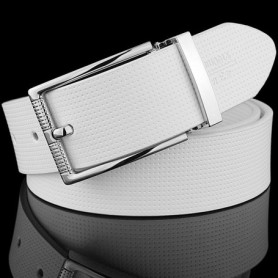 High quality leisure white classic pin buckle belts men designer genuine leather student young boys cowboy ceinture homme B78