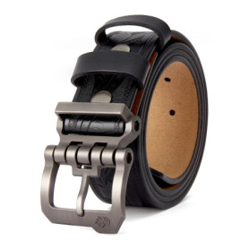 BISON DENIM Genuine Leather Men Belt Vintage High Quality Waist Strap Luxury Pin Buckle Male Best Gift Casual Belts for Jeans