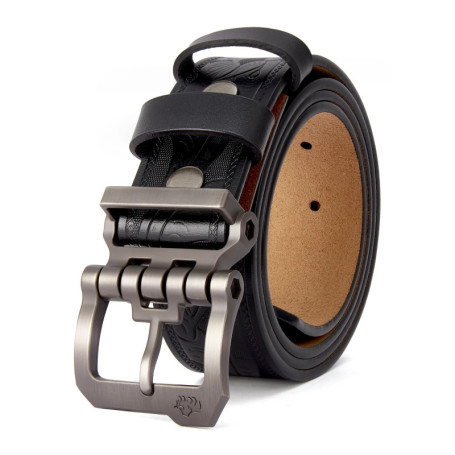 BISON DENIM Genuine Leather Men Belt Vintage High Quality Waist Strap Luxury Pin Buckle Male Best Gift Casual Belts for Jeans