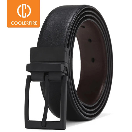 Men Belt Business Dress Belts for Men Genuine Leather Belt Reversible Buckle Brown and Black Fashion Work Casual HQ111