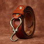 Men's Full Grain Leather Belts for Men Cowhide Male Belt Genuine Leather Copper Hook Buckle Luxury Brand Designer Waist Strap
