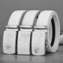 New White Double-sided Cowhide Belt for Men Fashion Casual Business Suit Accessories Luxury Design Brand Belt 3.5cm