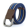 3.8cm New Simple Double Ring Alloy Buckle Woven Canvas Cotton Men's Belt Retro Casual Decorative Belt For Men Wholesale
