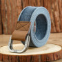 3.8cm New Simple Double Ring Alloy Buckle Woven Canvas Cotton Men's Belt Retro Casual Decorative Belt For Men Wholesale