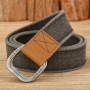 3.8cm New Simple Double Ring Alloy Buckle Woven Canvas Cotton Men's Belt Retro Casual Decorative Belt For Men Wholesale