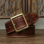 3.8CM Pure Cowhide High Quality Genuine Leather Belts for Men Carve Strap Male Brass Buckle Fancy Vintage Jeans Cowboy Cintos