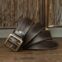 3.8CM Pure Cowhide High Quality Genuine Leather Belts for Men Carve Strap Male Brass Buckle Fancy Vintage Jeans Cowboy Cintos