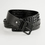 Senior Rivets Punk Style Belt Men and Women Universal Black Fashion Solid Colour PU Leather Jeans Accessories New Casual Belt
