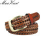 Maikun Men Braided Belt Woven Leather Belts for Men Women Vintage Waist Strap Casual Belt Pin Buckle Male Belt for Jeans