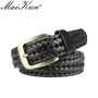 Maikun Men Braided Belt Woven Leather Belts for Men Women Vintage Waist Strap Casual Belt Pin Buckle Male Belt for Jeans