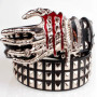 Full Metal Rivets Belt Hip-hop Skull Head Ghost Hand Bone Skeleton Claw Alloy Buckle Fashion Decorative Waistband