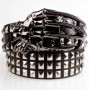 Full Metal Rivets Belt Hip-hop Skull Head Ghost Hand Bone Skeleton Claw Alloy Buckle Fashion Decorative Waistband