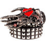 Full Metal Rivets Belt Hip-hop Skull Head Ghost Hand Bone Skeleton Claw Alloy Buckle Fashion Decorative Waistband