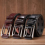 High Quality Genuine Leather Belts for Men Brand Strap Male Double Pin Buckle Fancy Vintage Jeans Belt Cowboy Cintos