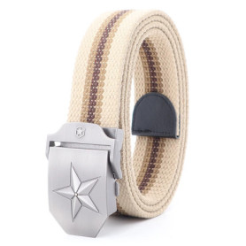 Men's 38mm Tactical Fashion Belt Designer Buckle Pentagram Canvas Belt for Jeans Versatile And Stylish Mens Belt